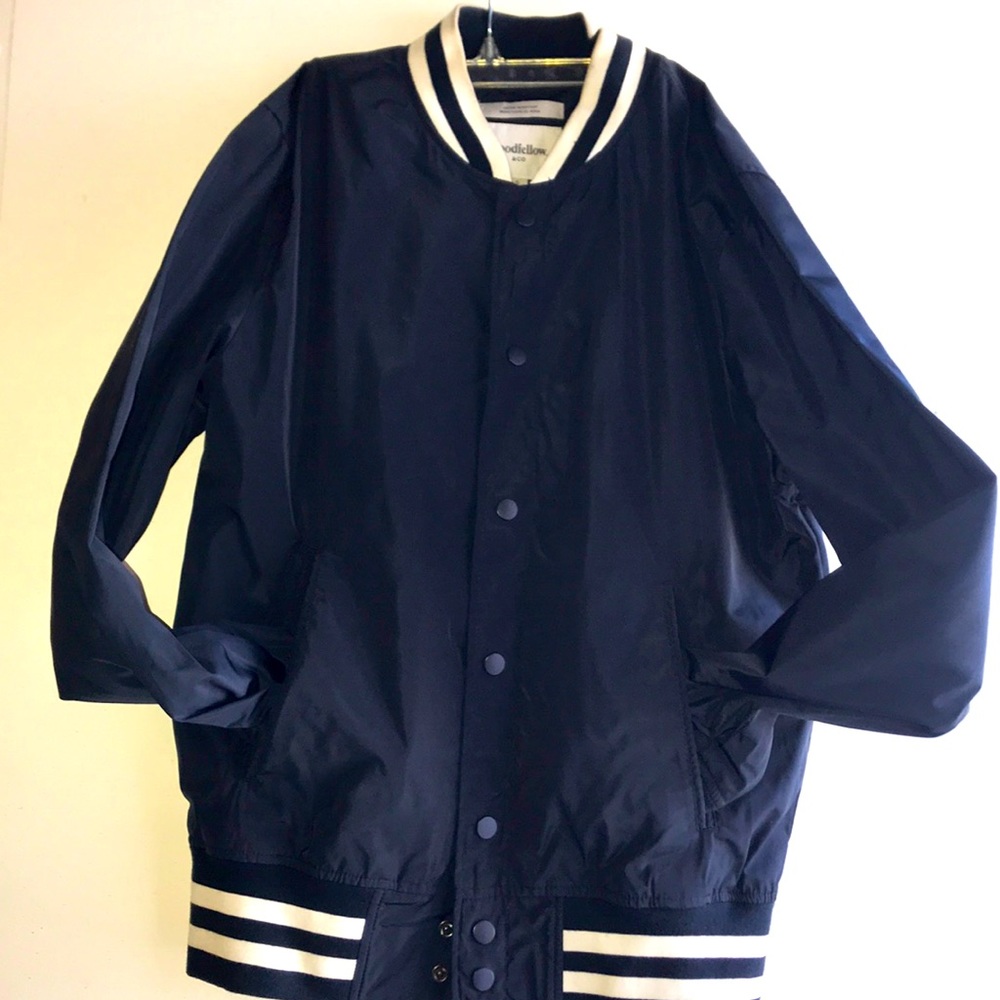 Blue bomber jacket
